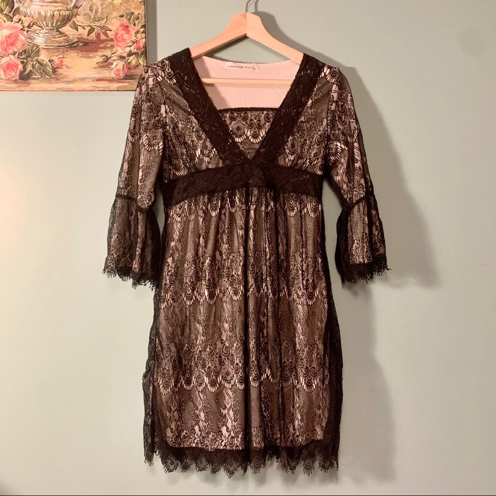 Euromoda Black Lace Dress